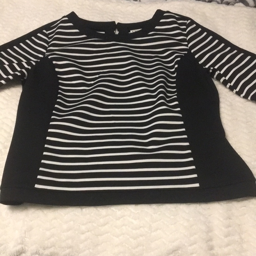 Cato striped black and white top